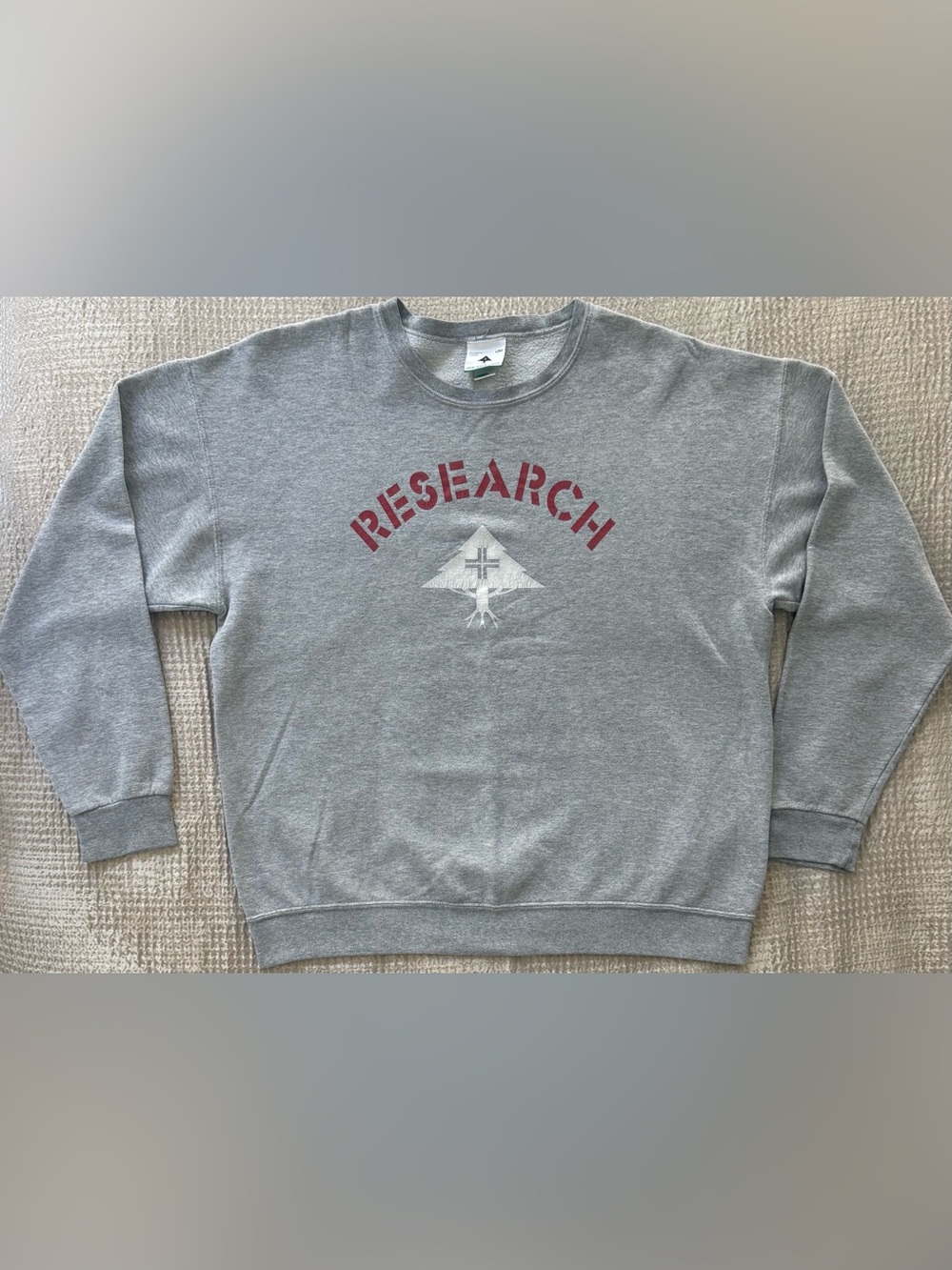 LRG Lifted Research Group Men’s XL Gray Research Tree Logo Crewneck Sweatshirt